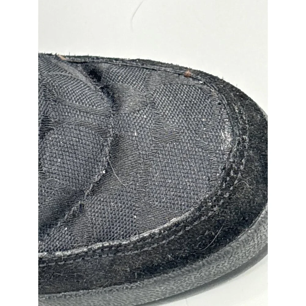 Coach Womens Winter Fur-Trim Quilted Boots Size 7.5 M Black Mid-calf